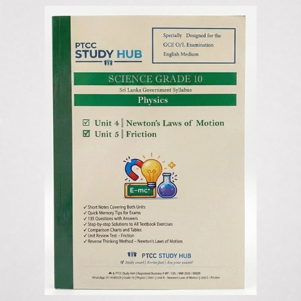 Grade 10 Science Study Pack – Unit 04 (Newton’s Laws of Motion) & Unit 05 (Friction)